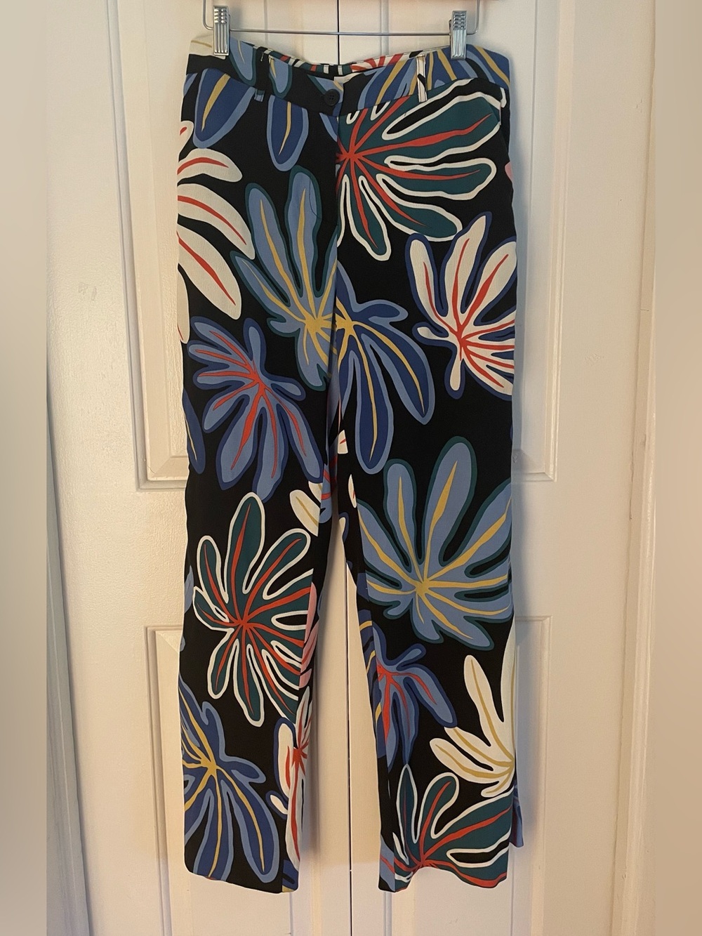 ottod’Ame Italian Designer Floral Print Wide Leg Pants Size 6